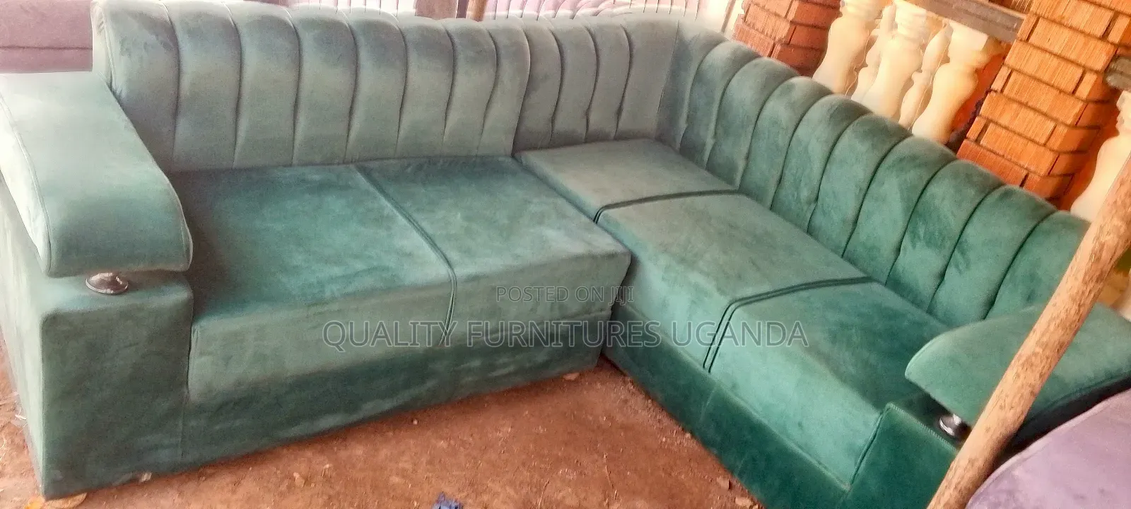 Mastered Green Full Sofa Set