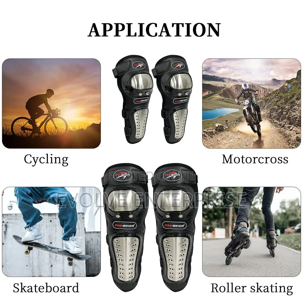 Stainless Steel Motorcycle Knee Pad Moto Elbow Knee Pads