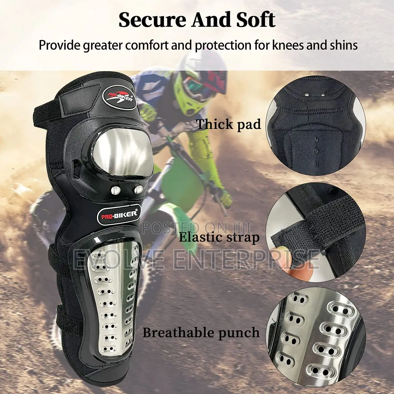 Stainless Steel Motorcycle Knee Pad Moto Elbow Knee Pads
