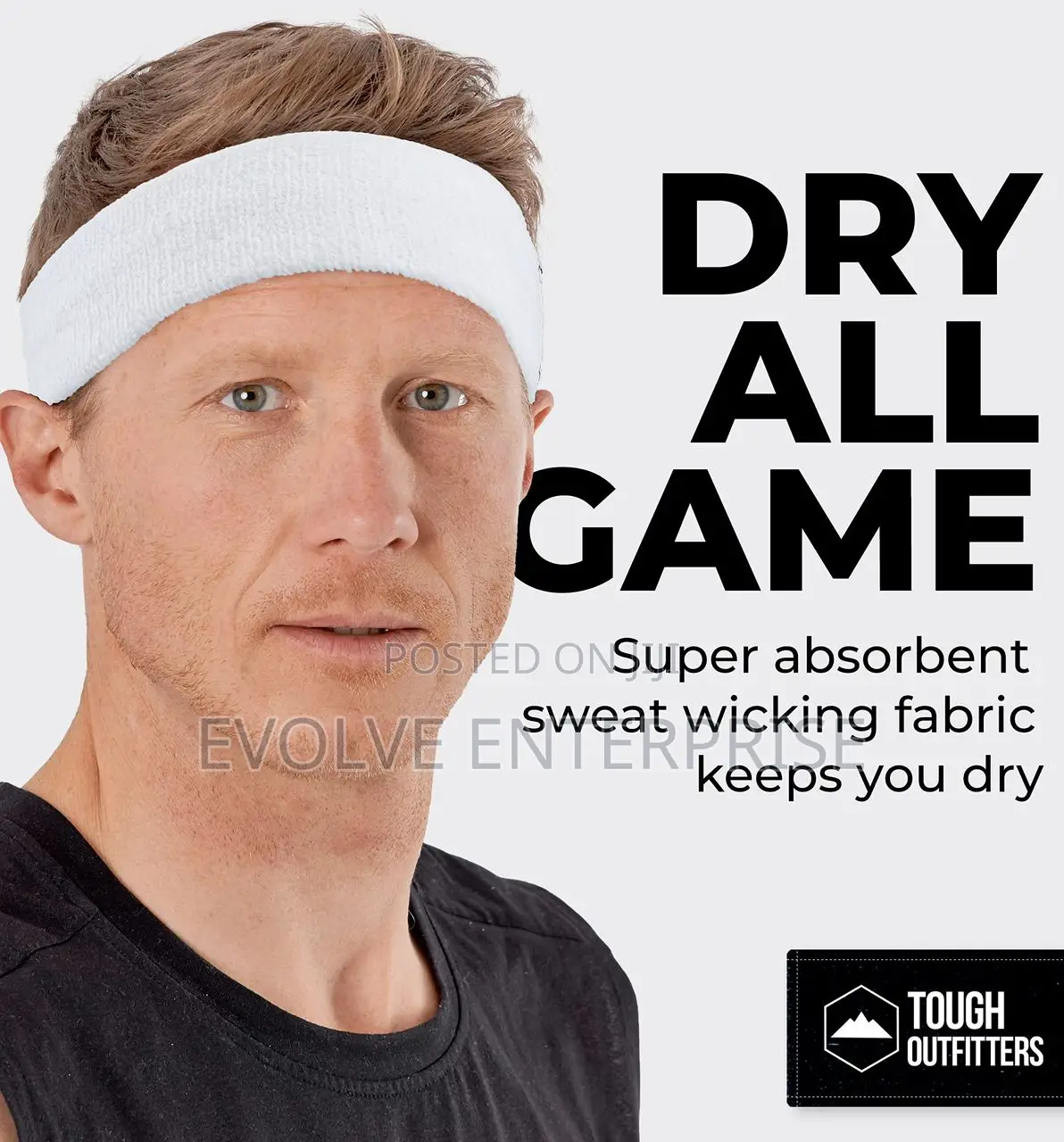 Headband for Men Women - Moisture Wicking Athletic Cotton