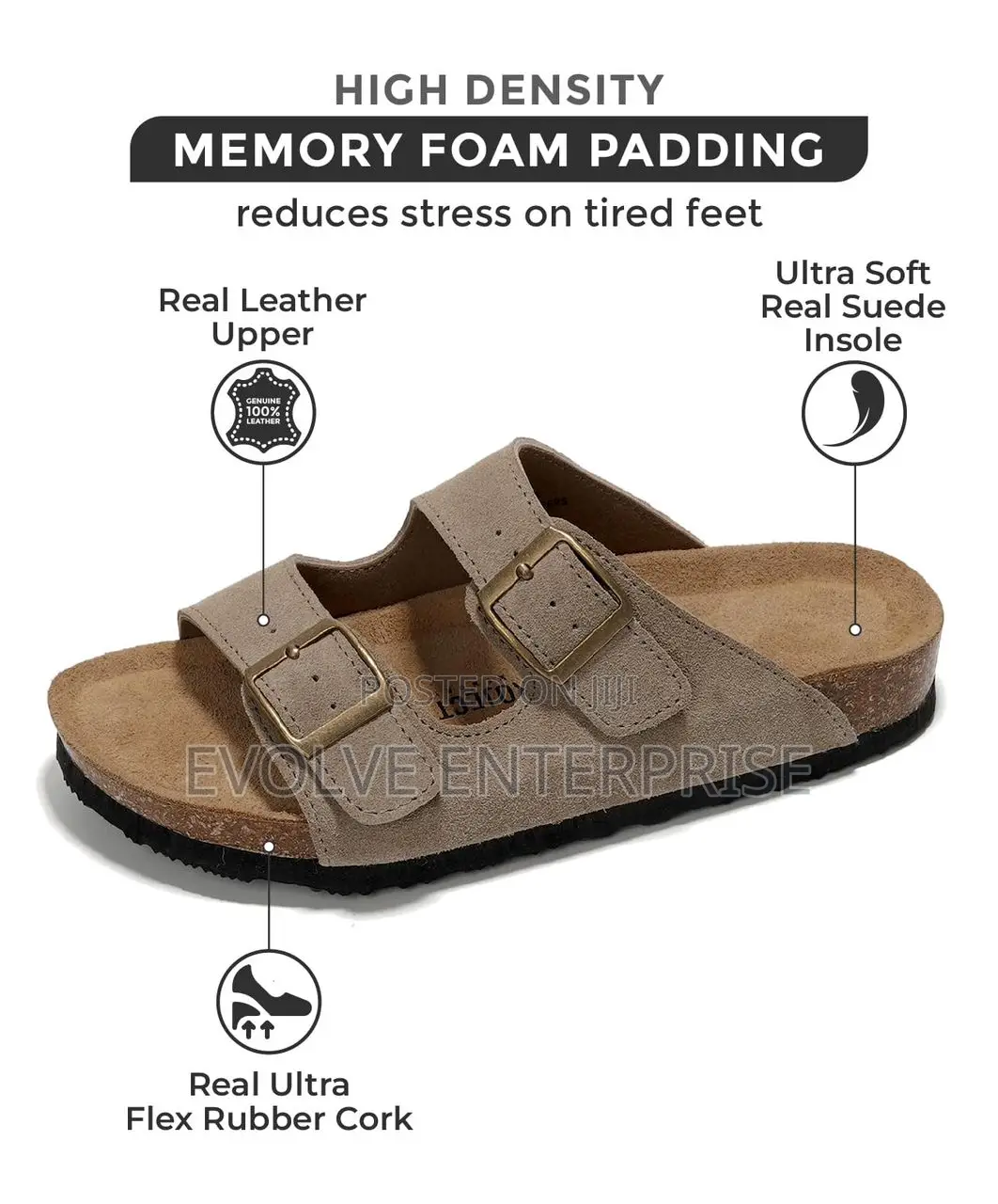 Birkenstock Leather Mens Sandals With Memory Foam