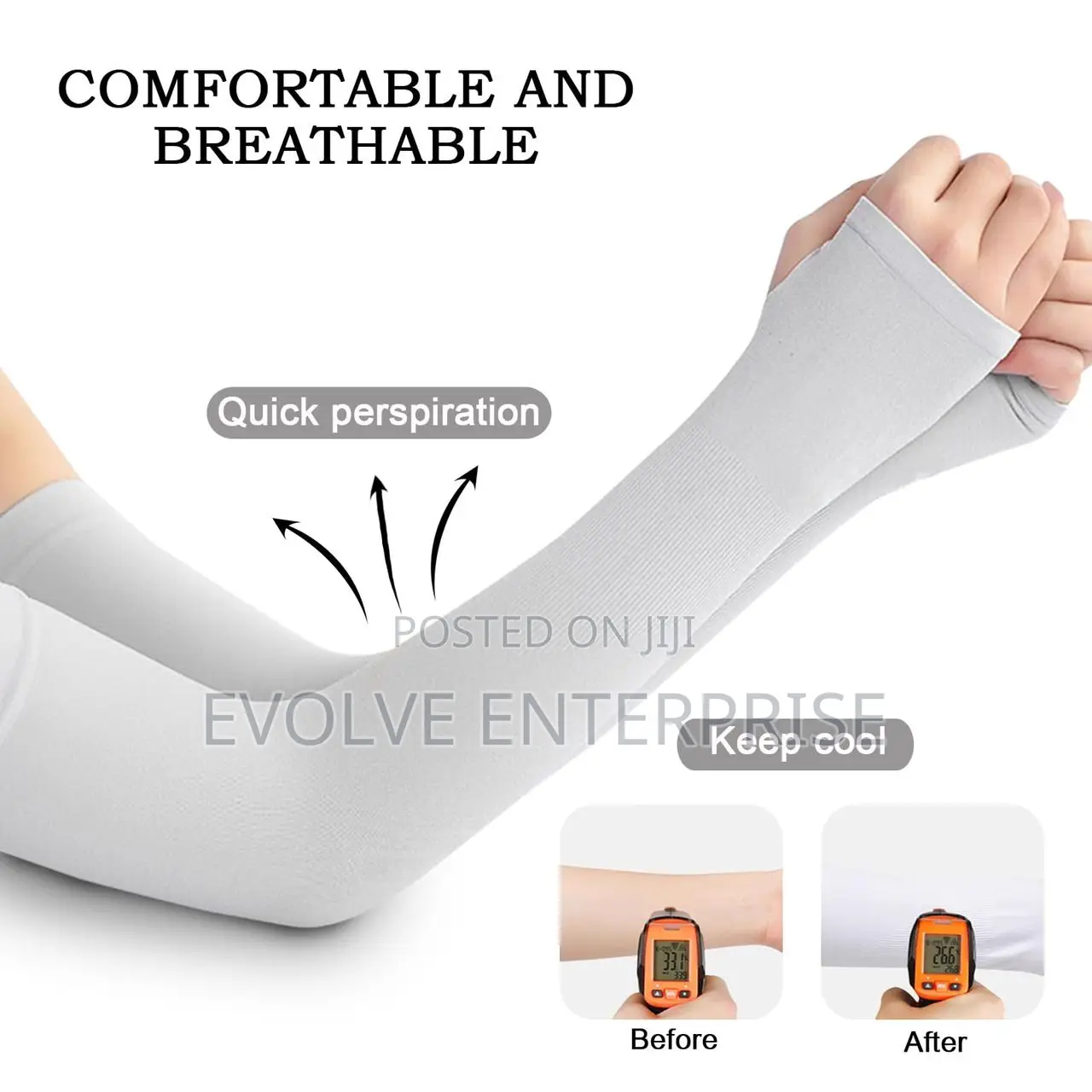 1 Pair Cycling Arm Sleeves Sun Uv Protection Long Fingerless Gloves