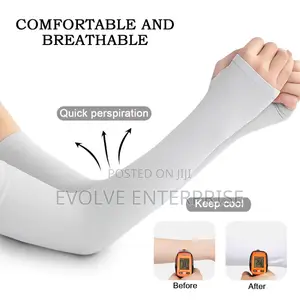 1 Pair Cycling Arm Sleeves Sun Uv Protection Long Fingerless Gloves