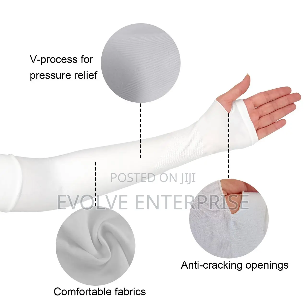 1 Pair Cycling Arm Sleeves Sun Uv Protection Long Fingerless Gloves