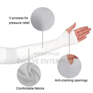 1 Pair Cycling Arm Sleeves Sun Uv Protection Long Fingerless Gloves