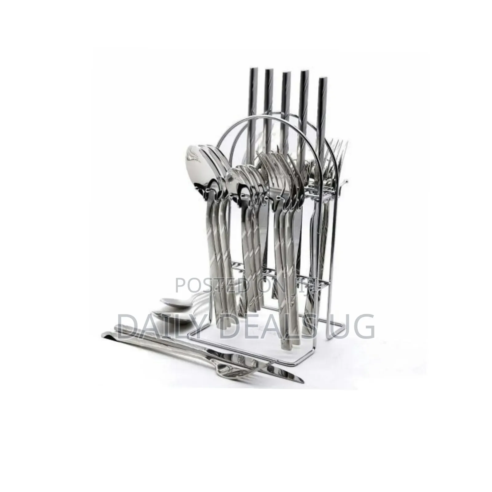 24 PCS Self Design Dinner Cutlery (Forks,Spoons Knives) With a Stand