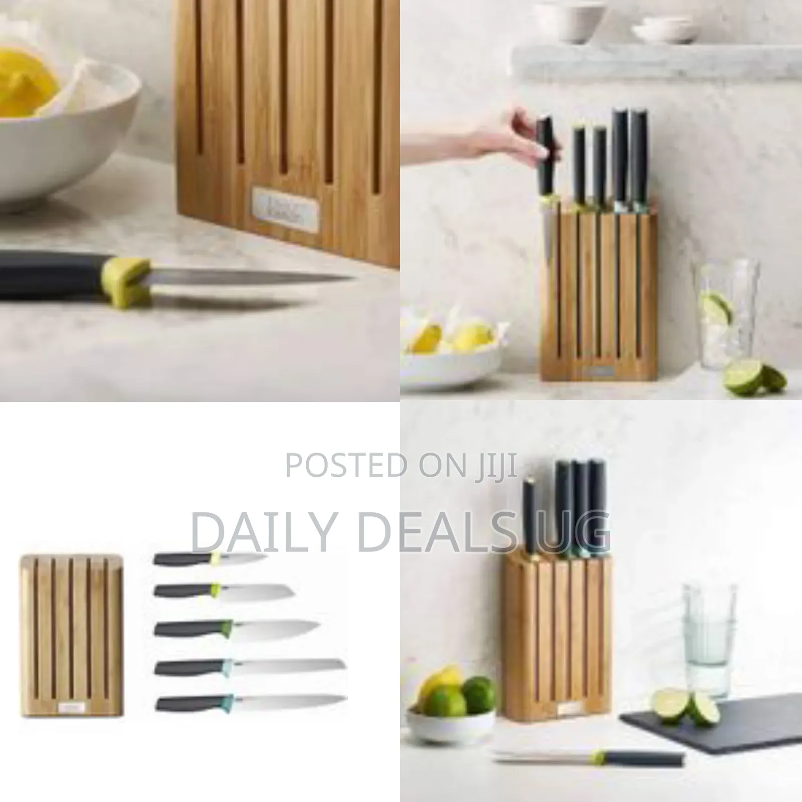 Elevate Knife Set With Slimline Bamboo Block Japanese Stainless Steel