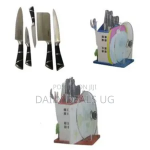 Knife Set in House Case With a Plate Rack and Cutlery Stand