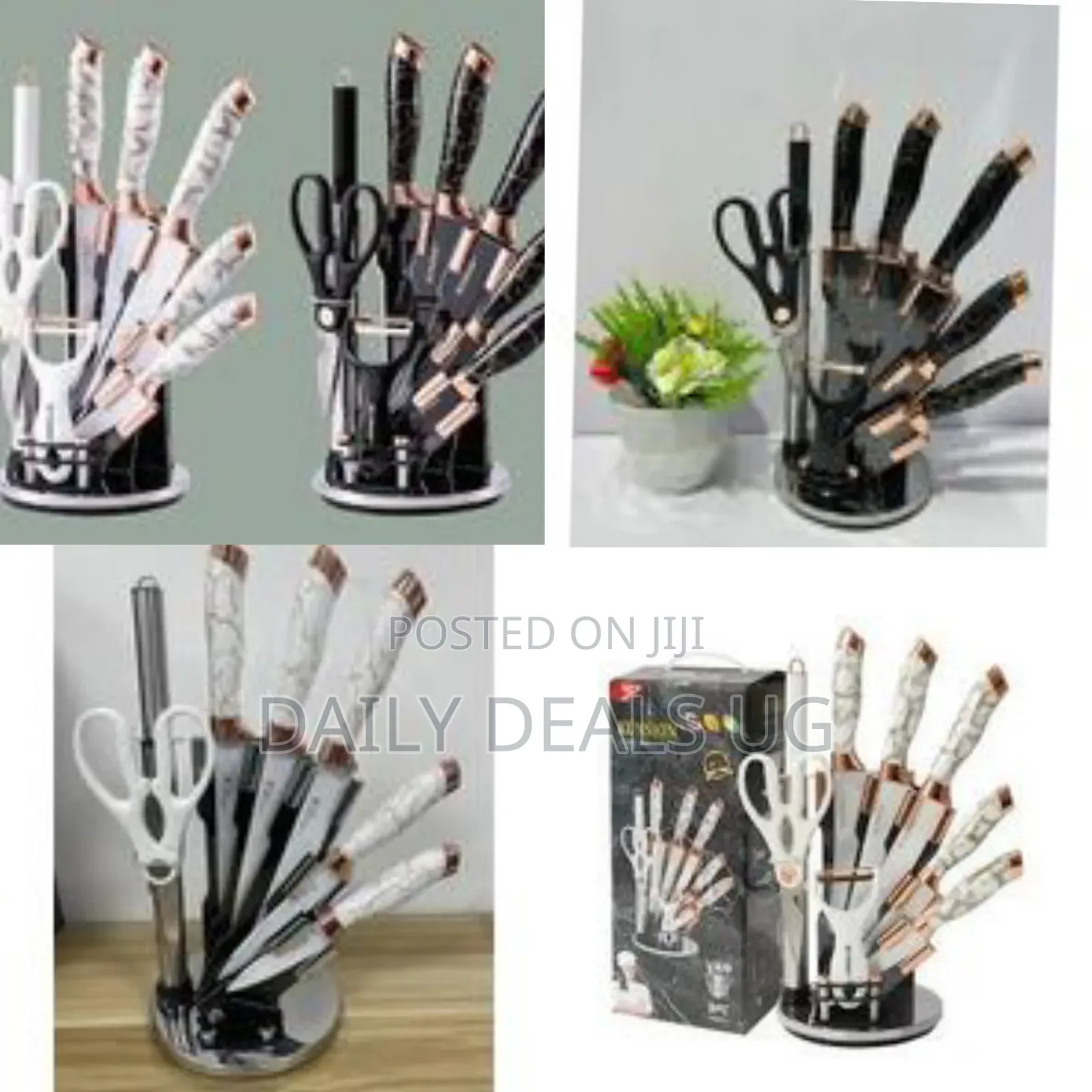 9 Pieces of Stainless Steel Kitchen Cooking Knives Set Chef Block Set