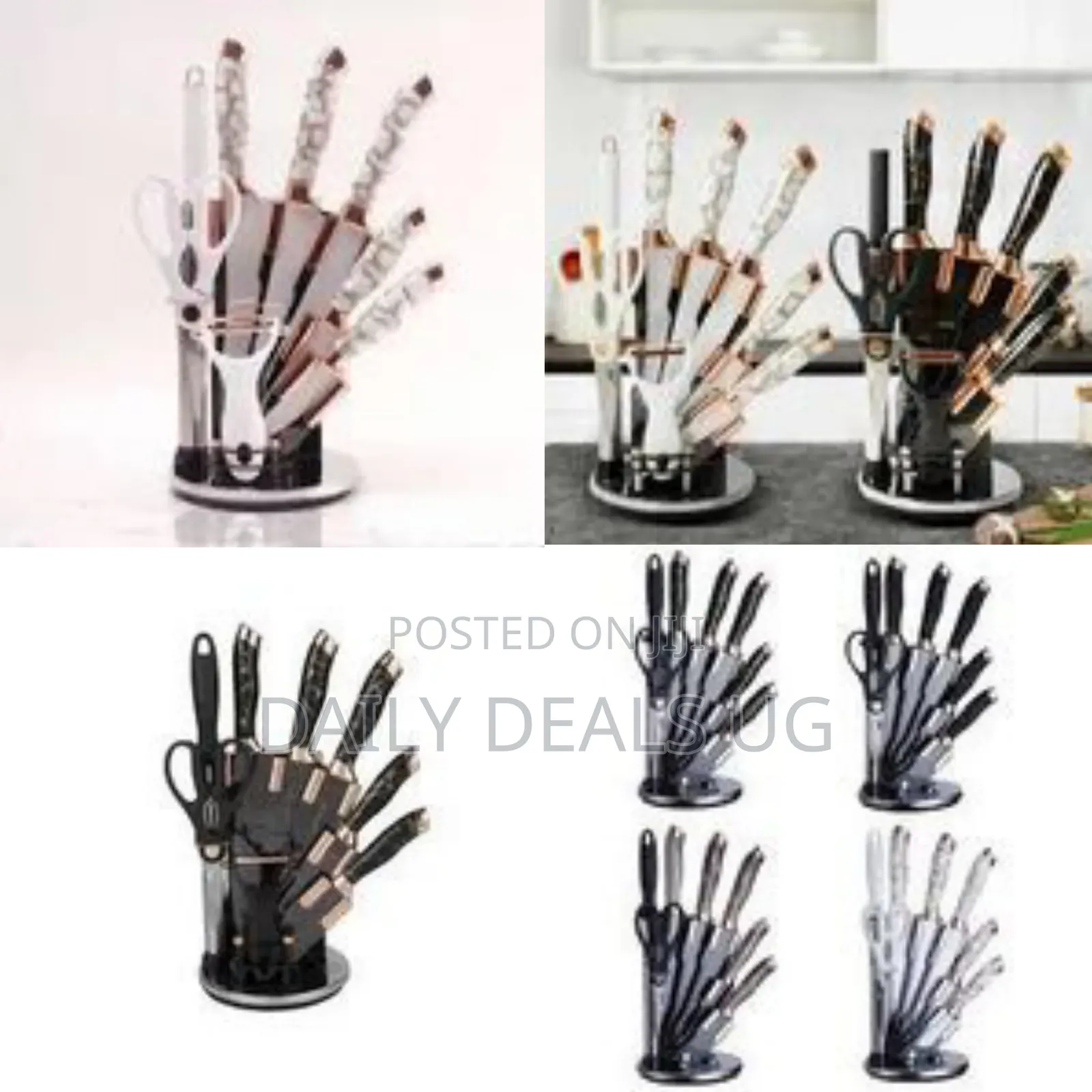 9 Pieces of Stainless Steel Kitchen Cooking Knives Set Chef Block Set