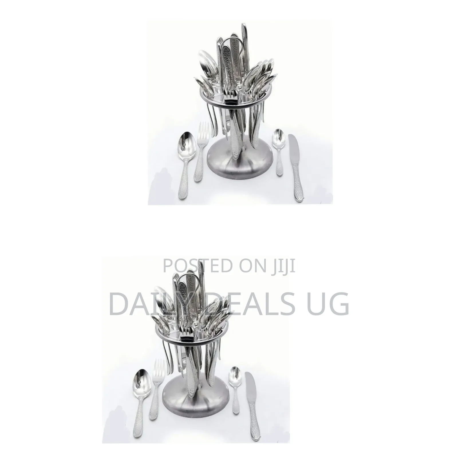 24 PCS Plain Dinner Cutlery (Forks,Spoons Knives) With a Stand