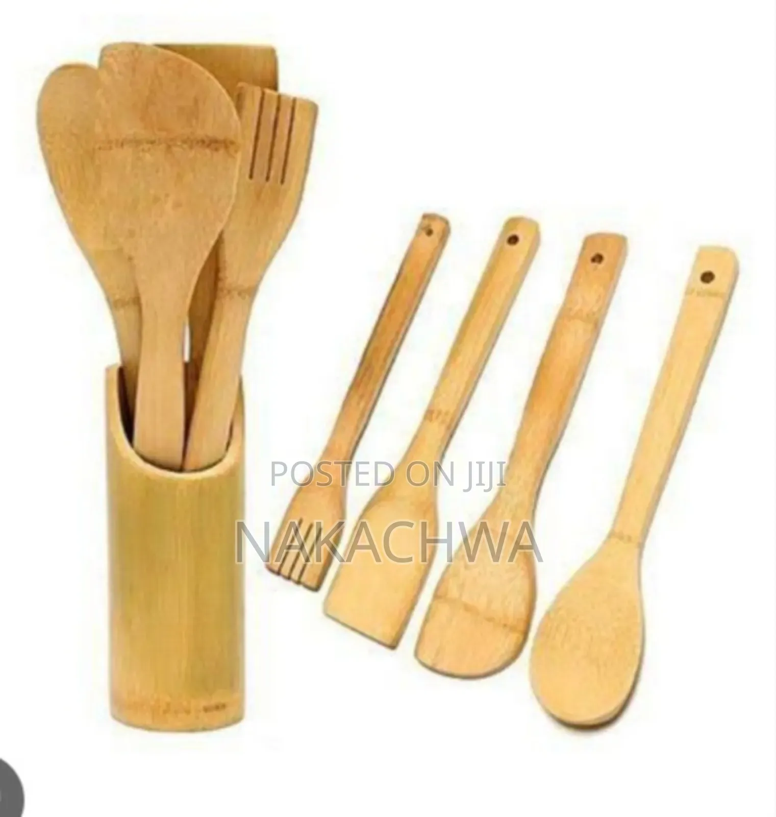5 Pieces of Bamboo Wooden Ktchen Cooking Utensils