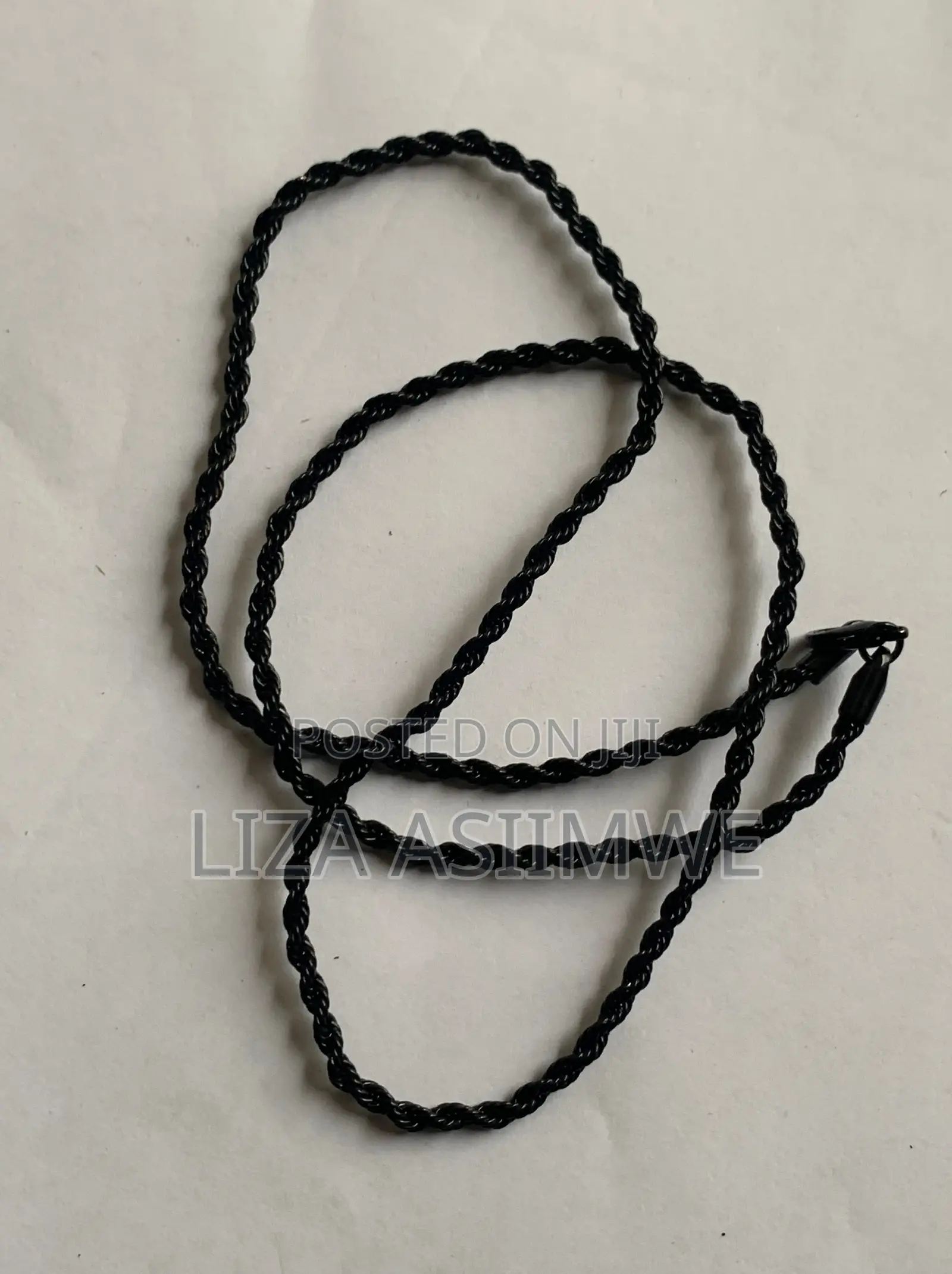 Cool Black Rope Chain Necklace (20 Inches)