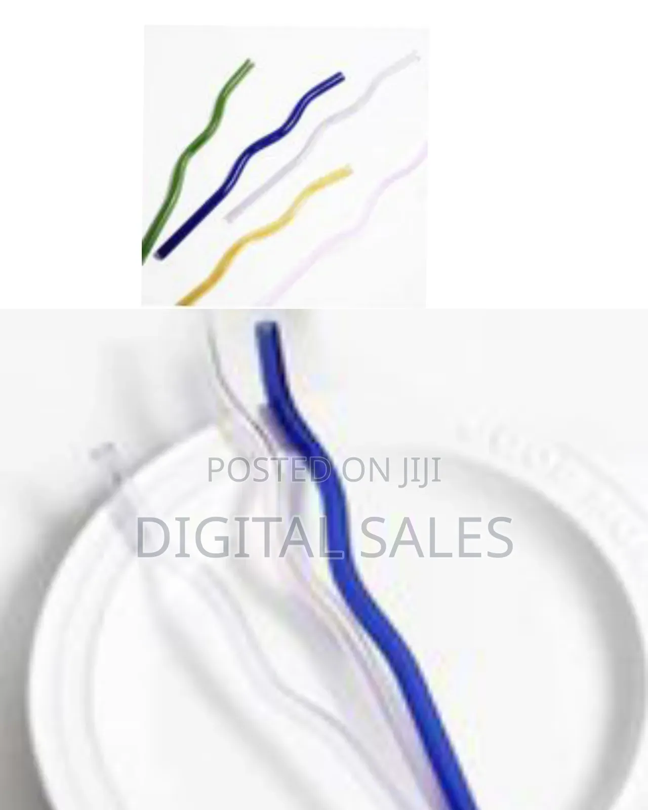 Sciencolab Coloured Glass Straw for Drinking, Zig Zag Wavy Style