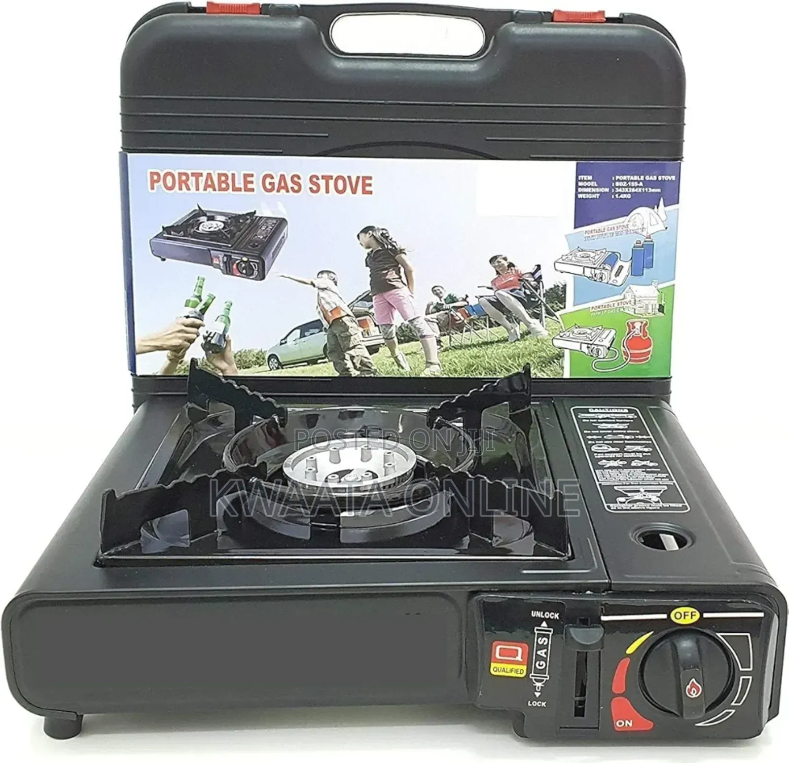 Portable Camping Turbo Gas Stove Grill Gas Burn-With Carrying Case