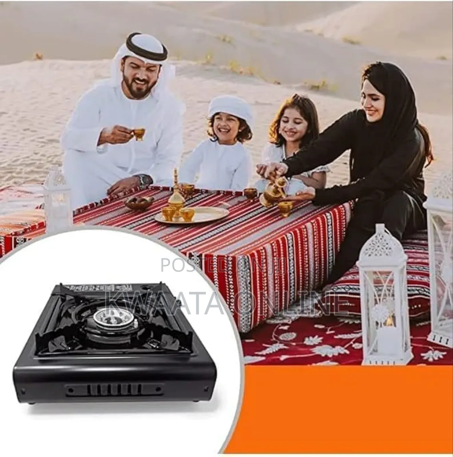 Portable Camping Turbo Gas Stove Grill Gas Burn-With Carrying Case