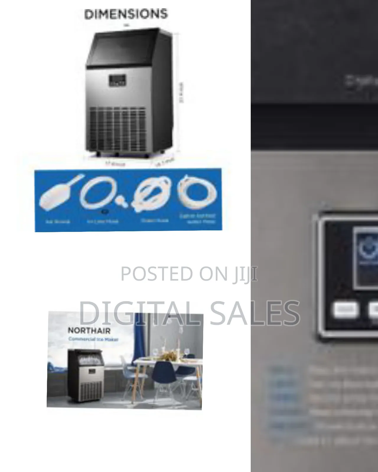 Northair Commercial Ice Maker, Built-in Stainless Steel Ice Machine