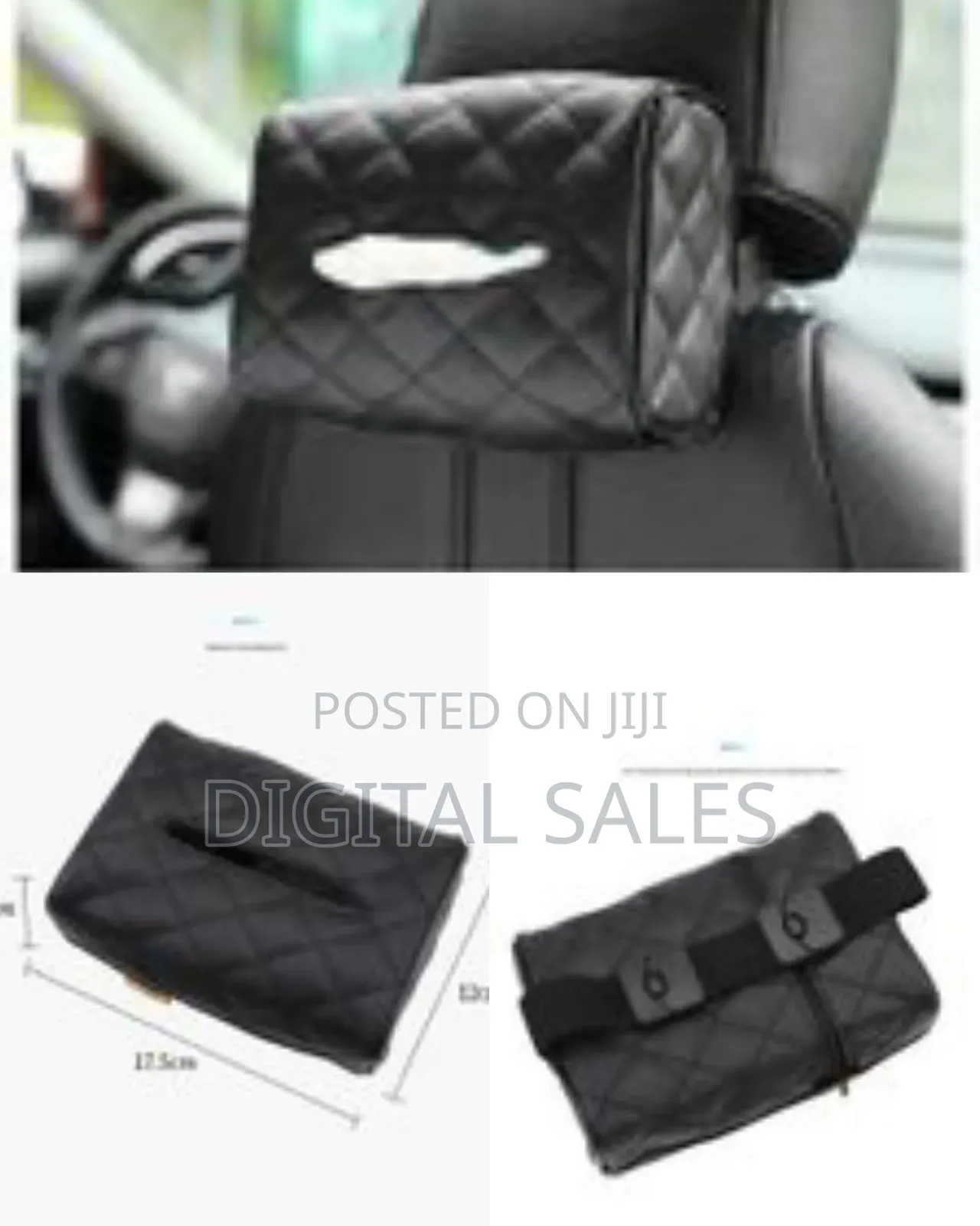 Car Accessories Armrest Tissue Holder Leather