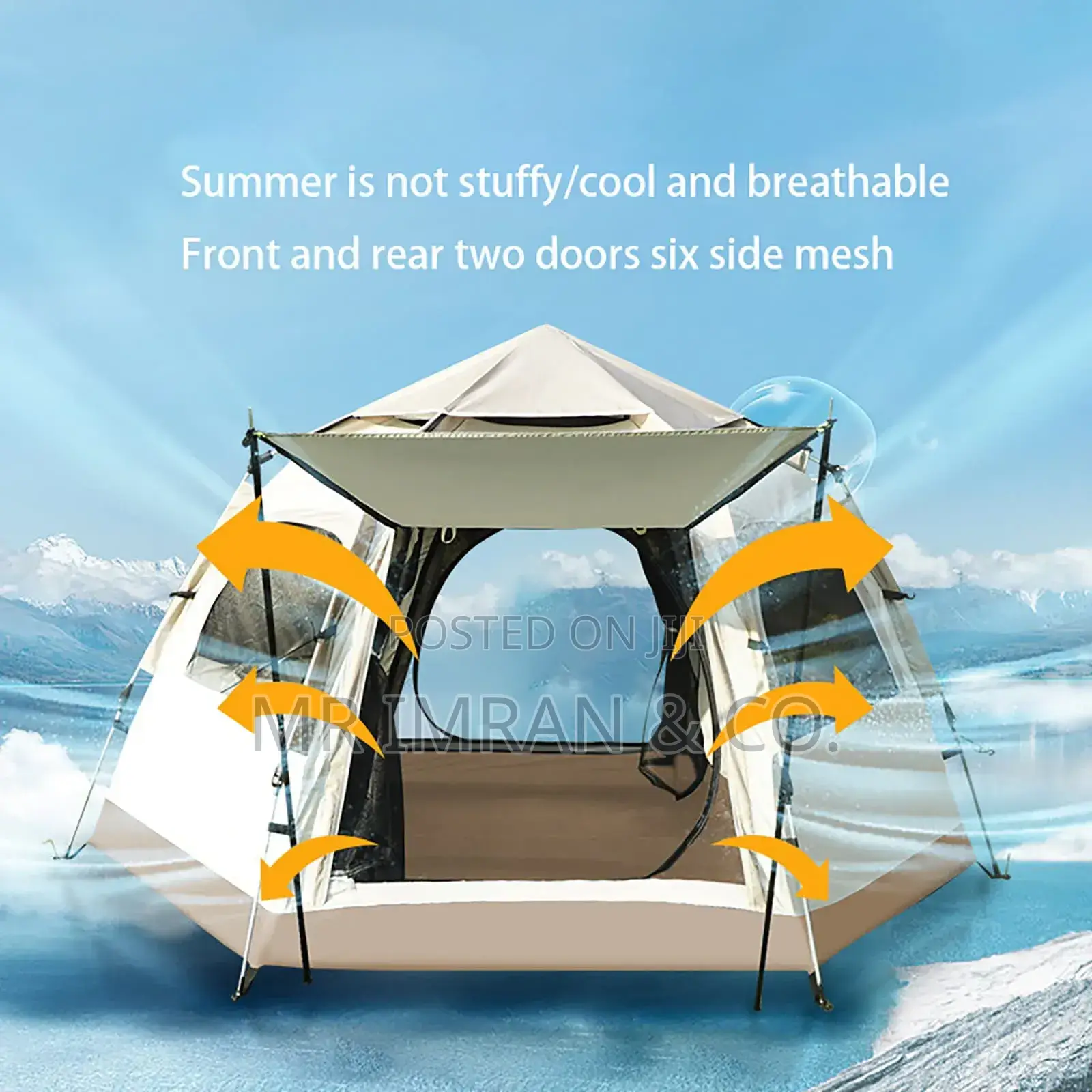 6 Persons Hexagonal Automatic Pop.Up Camping Tent