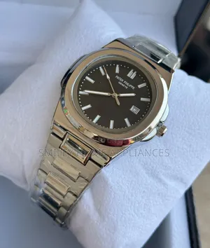 Silver Men's Classy Patek Philippe Geneva Analog Wrist Time Piece
