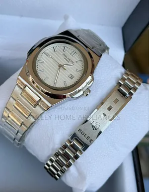 Men's Patek Phillipe Geneva Classy Wrist Watch With a Rolex Bracelet