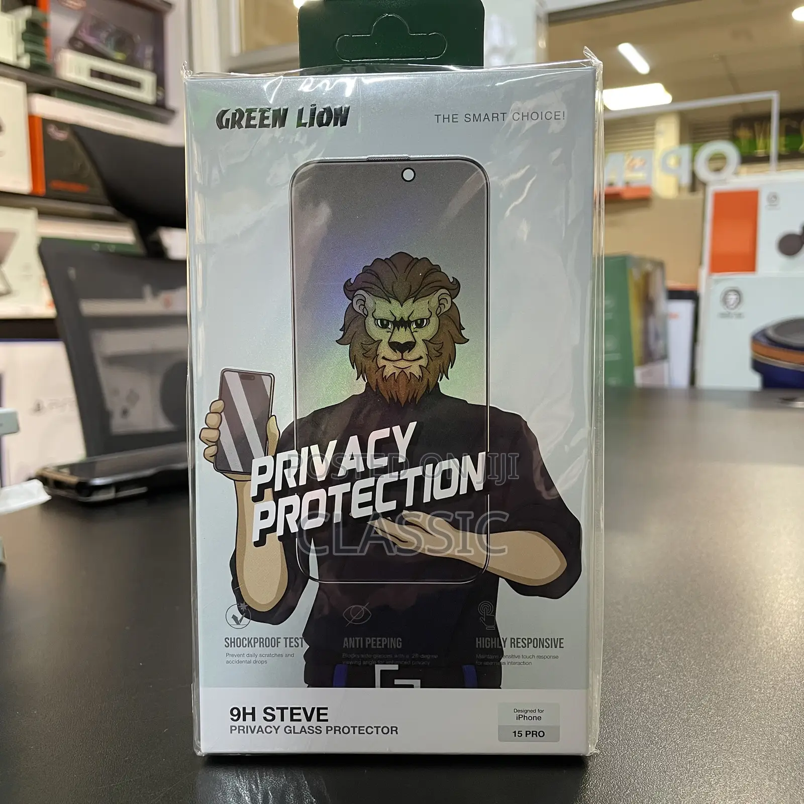 Green Lion 9h Steve Glass Screen Protector Clear for iPhone 15 Pro