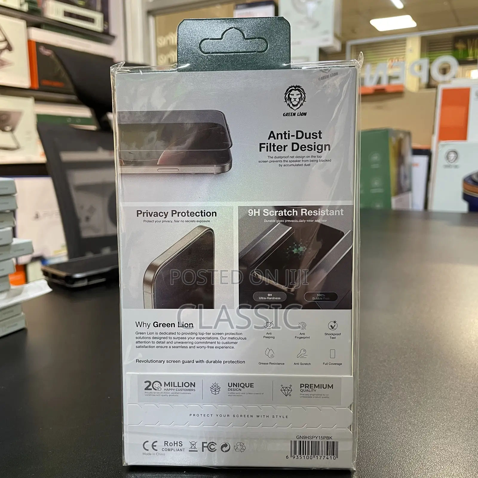 Green Lion 9h Steve Glass Screen Protector Clear for iPhone 15 Pro