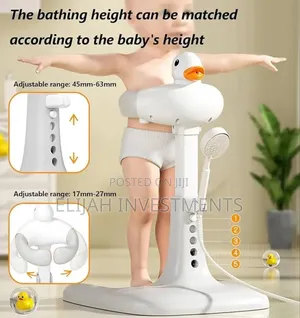 Adjustable Height Baby Shower Stand With Anti-Slip Base