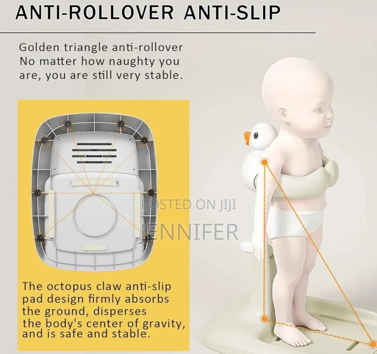 Adjustable Height Baby Shower Stand With Anti-Slip Base
