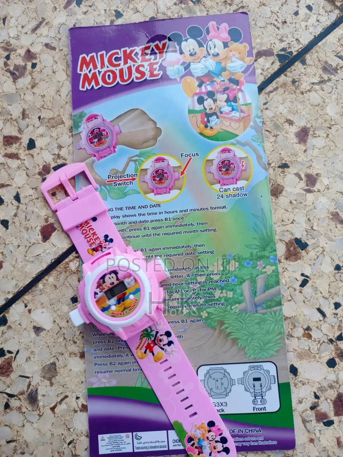 Mickey Mouse-Themed Digital Projector Watch for Children.