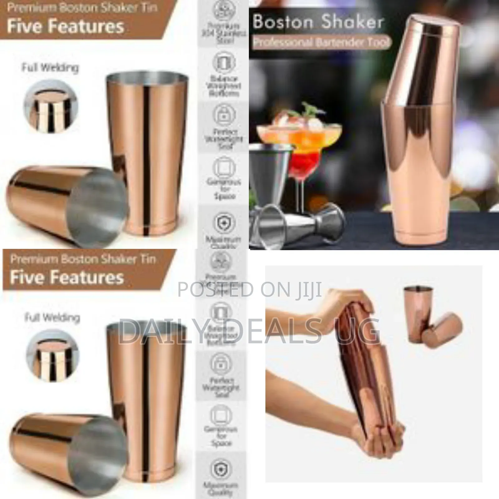 Anti-Rust Stainless Steel Boston Cocktail Shaker Mixer - 2-Piece