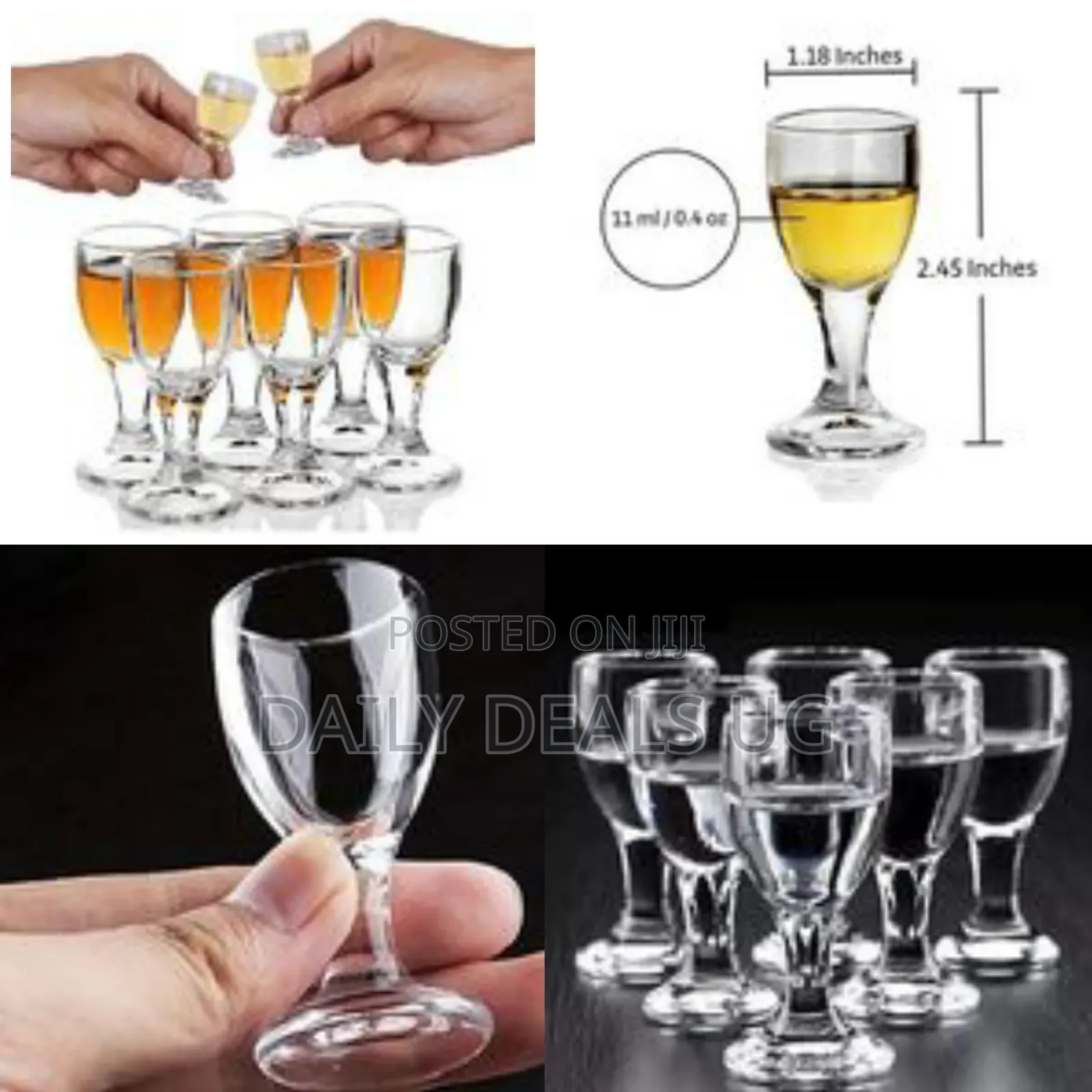 11ml 0.4oz Small Cocktail Whisky Mini Shot Glasses Set of 6- Clear