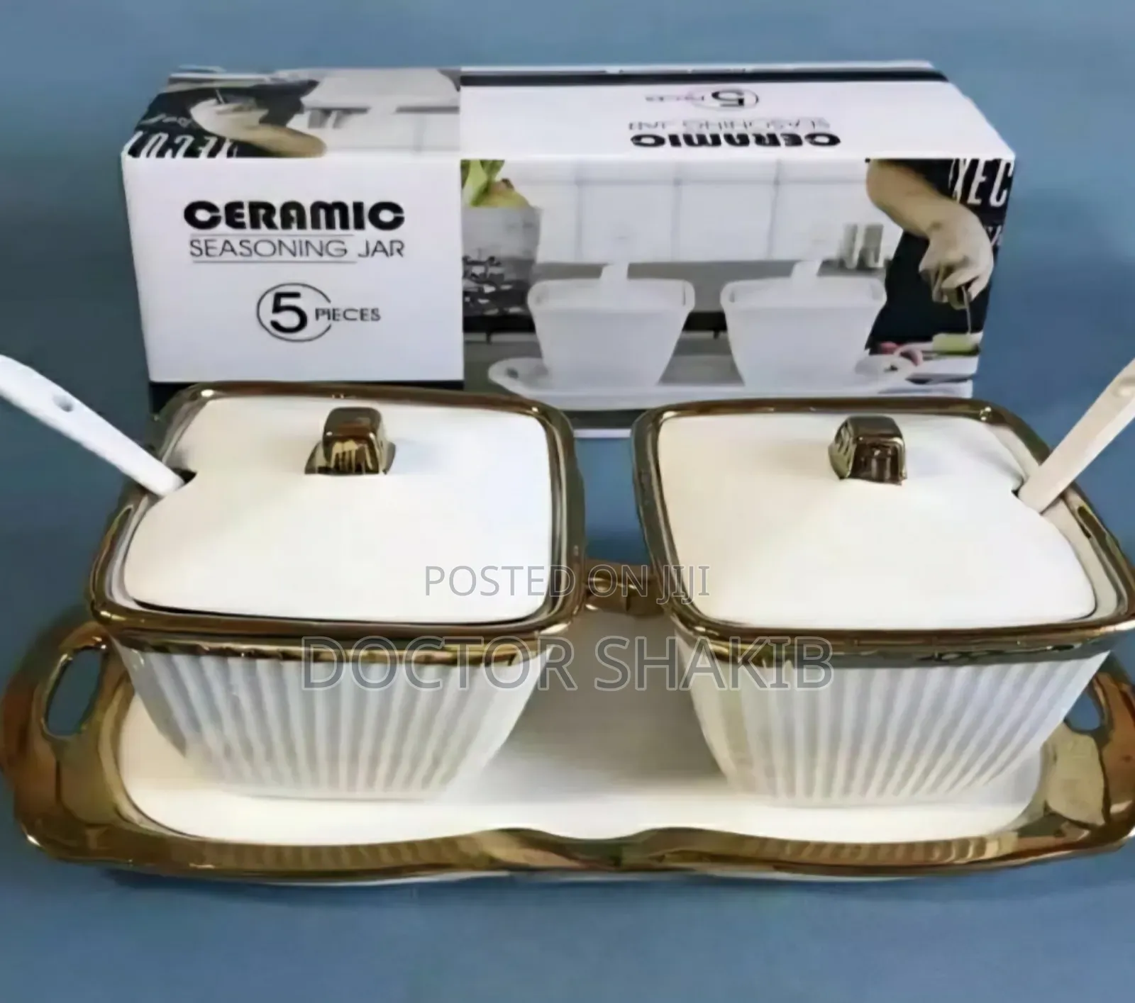 Luxurious Set of Ceramic Seasoning Jars