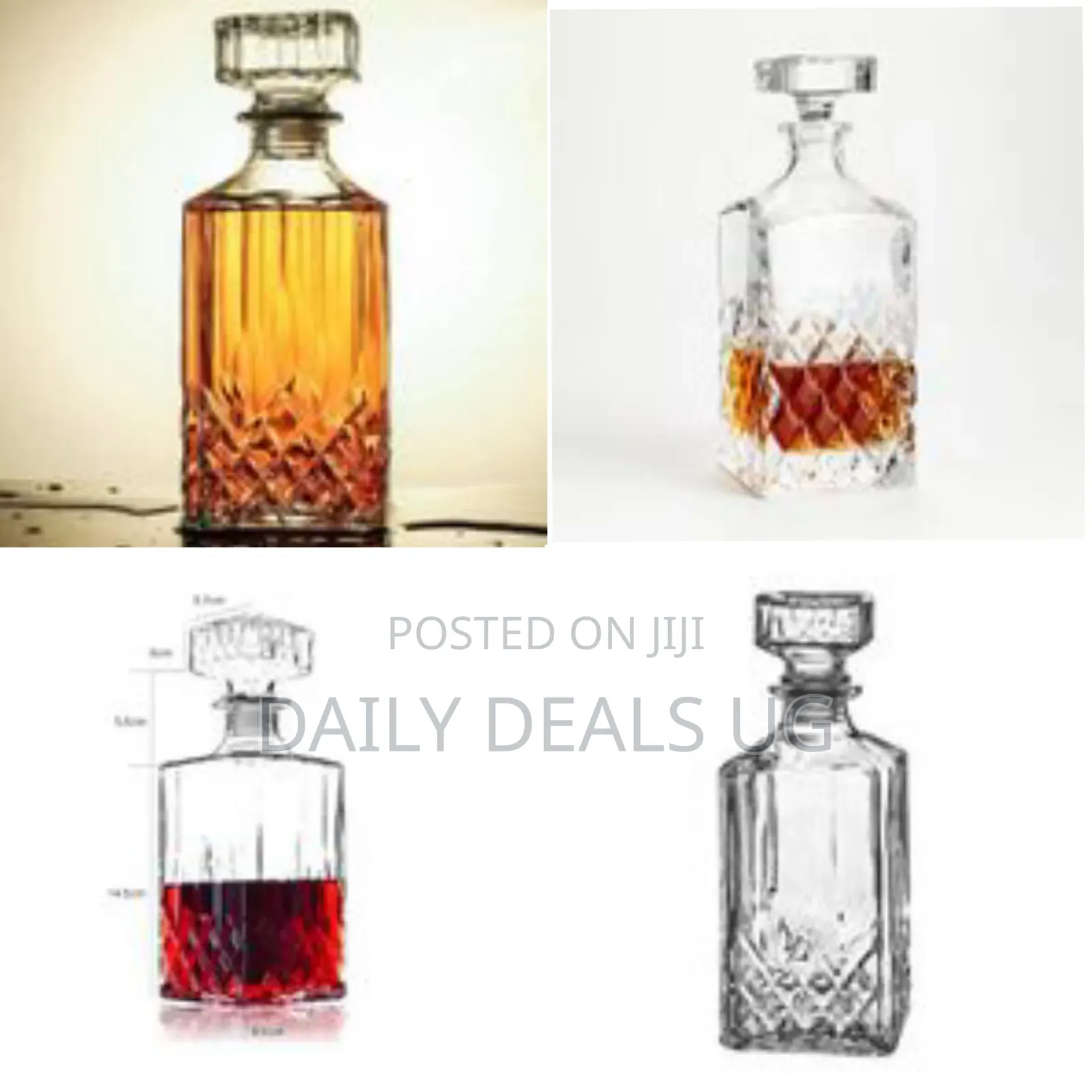 Whiskey Carafe, 820ml Crystal Whiskey Decanter With Stopper, Liquor