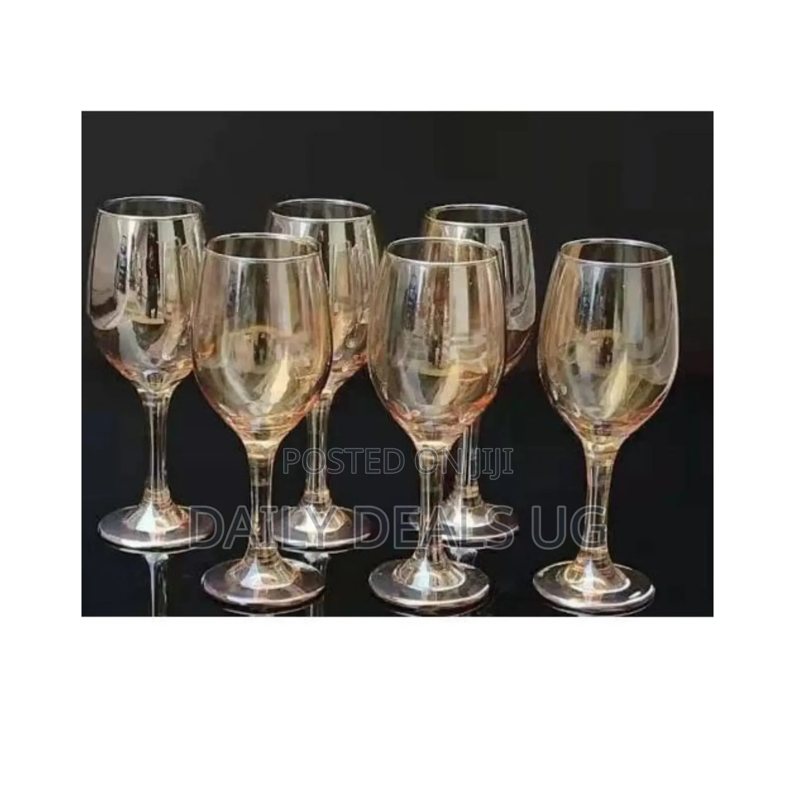 6 Pc Gold Lead-Free Juice, Champagne Wine Glasses Decorative - Brown