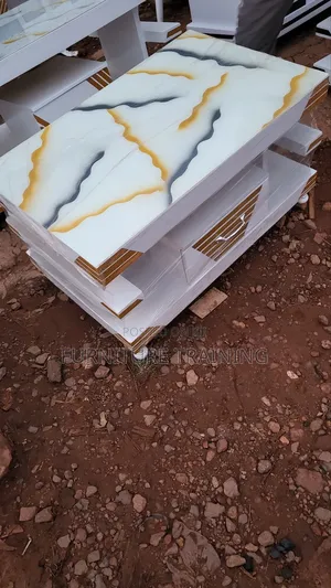 Center Table White and Gold Available Brand New