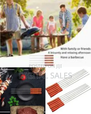 12 Pieces Shish Kebab Needle Sticks Double Ended Stainless