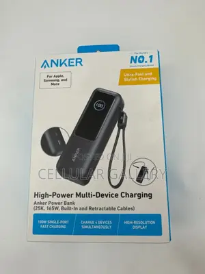 Anker Laptop/Phone Power Bank , 165w, Built-in And Retractable Cables