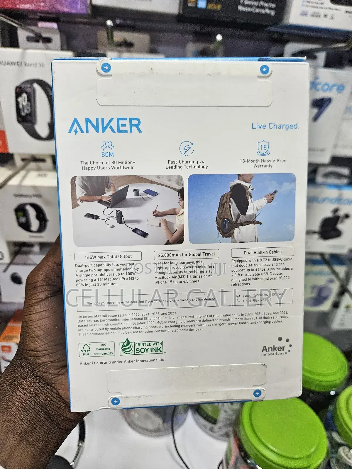 Anker Laptop/Phone Power Bank , 165w, Built-in And Retractable Cables