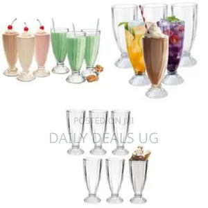 6 Pieces Set of Milk Shakes Dessert Sundae Ice Cream Fruit Cocktail