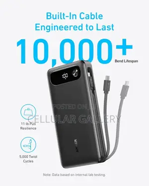 Anker Laptop/Phone Power Bank(, 87w, Built-in Usb-C Cable)