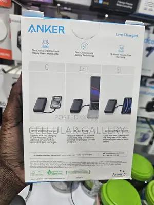 Anker Laptop/Phone Power Bank(, 87w, Built-in Usb-C Cable)