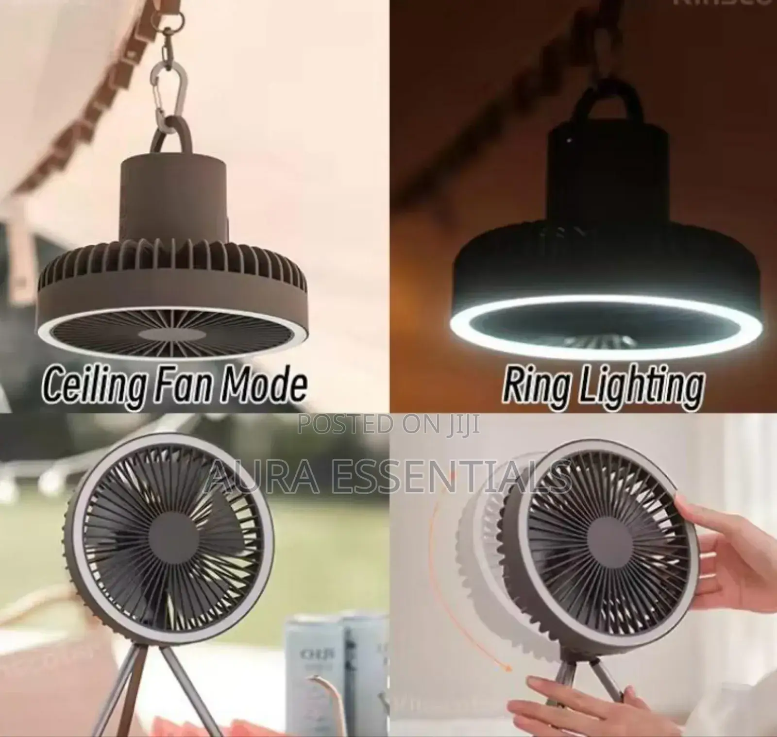 Multifunctional Outdoor Camping Fan With Led Lighting