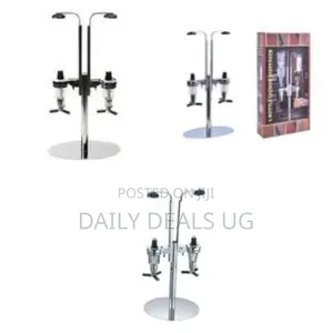 2 Bottle Revolving Bar Butler Drink Liquor Dispenser Stand Alcohol