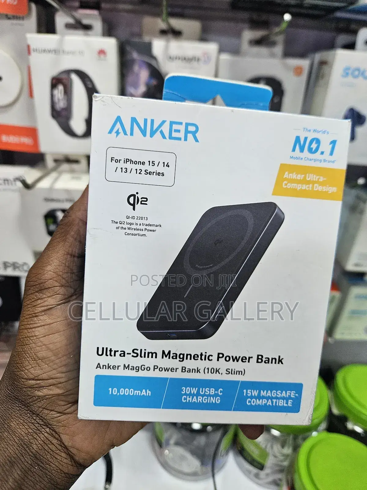 Anker Maggo Power Bank(10k, Slim 15w Wireless Magnetic, 30w USB-C)