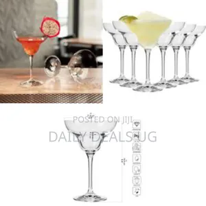 6 Pieces of Stemmed Bar Margarita Cocktail Glasses Perfect for Home
