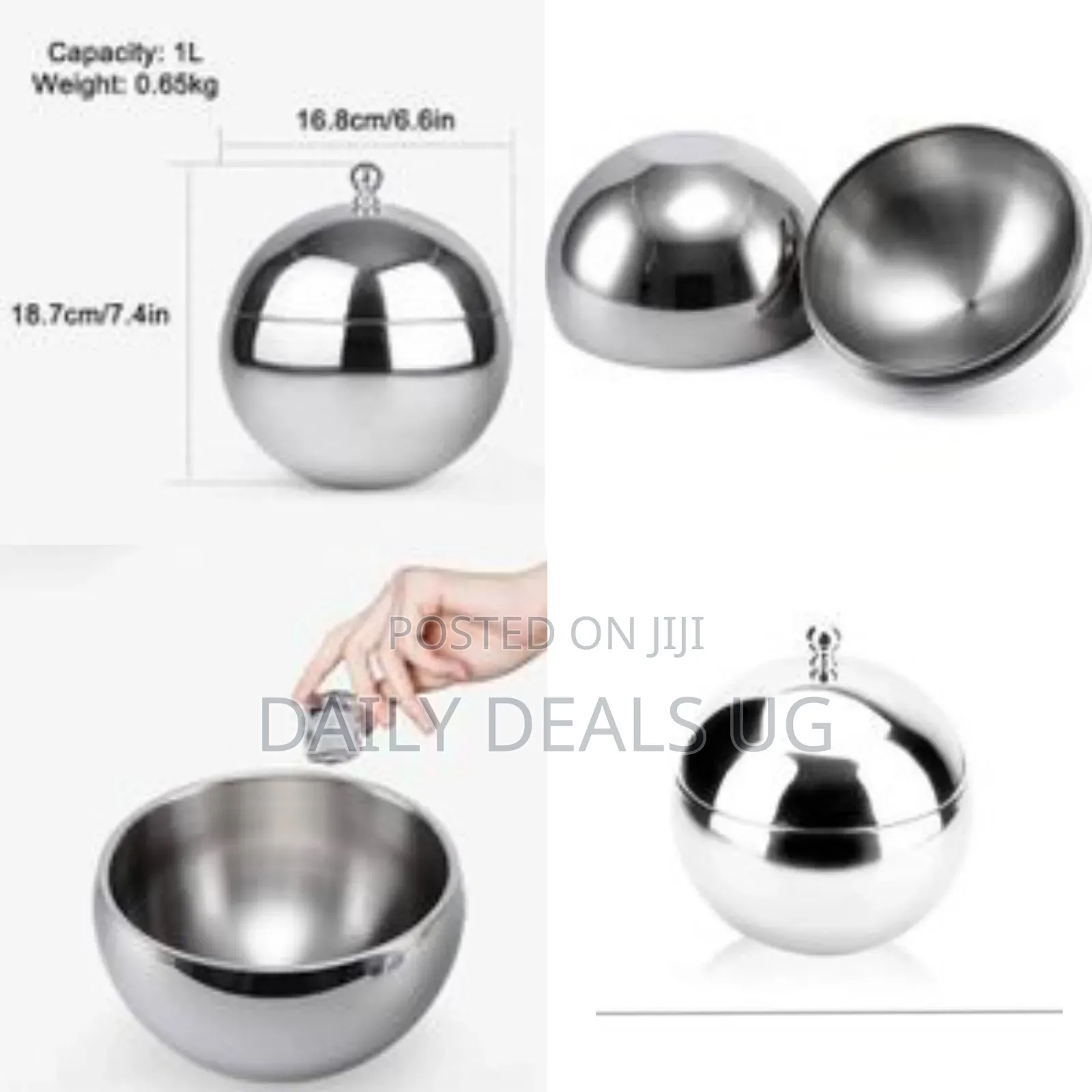1l Portable Thickened Stainless Steel Ice Bucket With Lid Ice Cubes