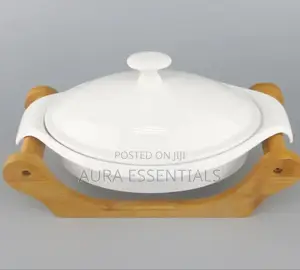 White Ceramic Casserole Dish With A Lid