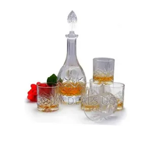 7 Piece Liquor Drinking Set With 6 Glasses and 1 Crystal Rum Scotch