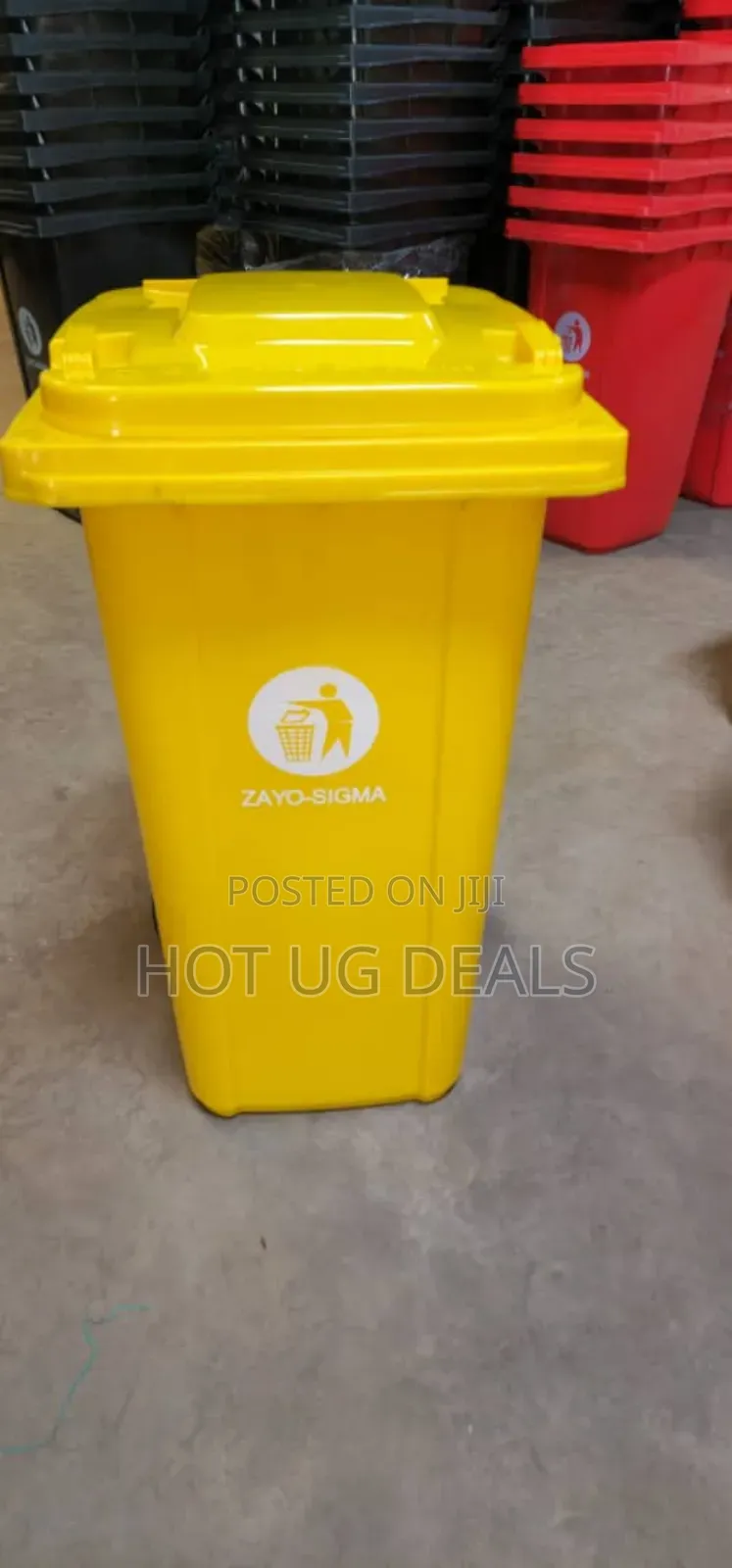 Outdoor 240l Plastic Waste Bin- Heavy Duty  - Yellow